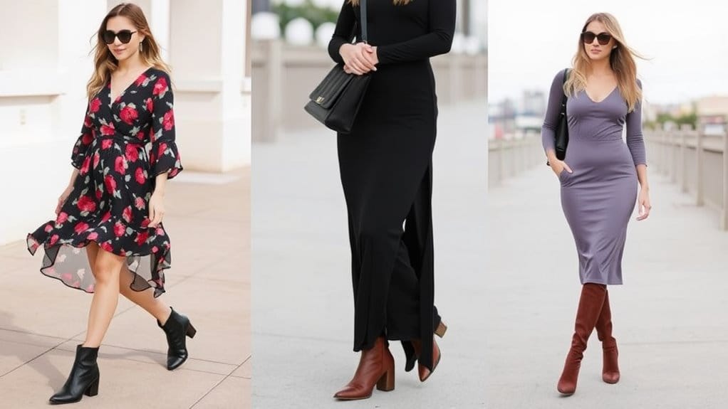 boots with dresses and skirts