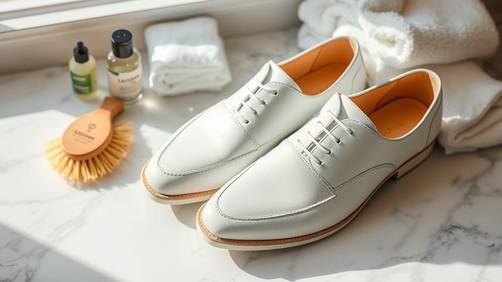 maintain white leather shoes