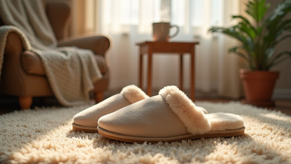 cozy barefoot slippers for warmth