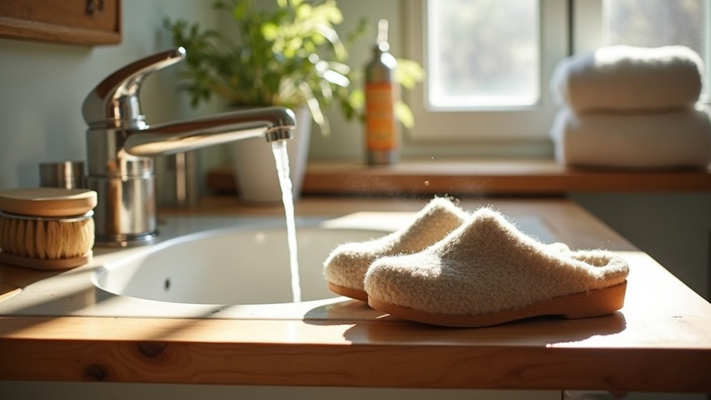 regularly brush wool clogs