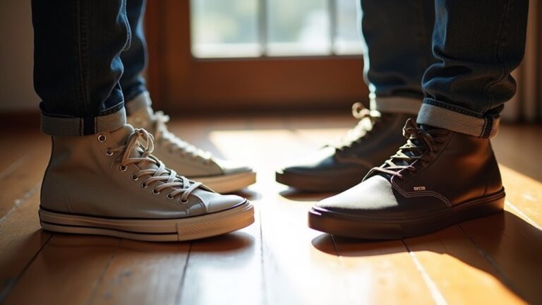 support differences in sneakers